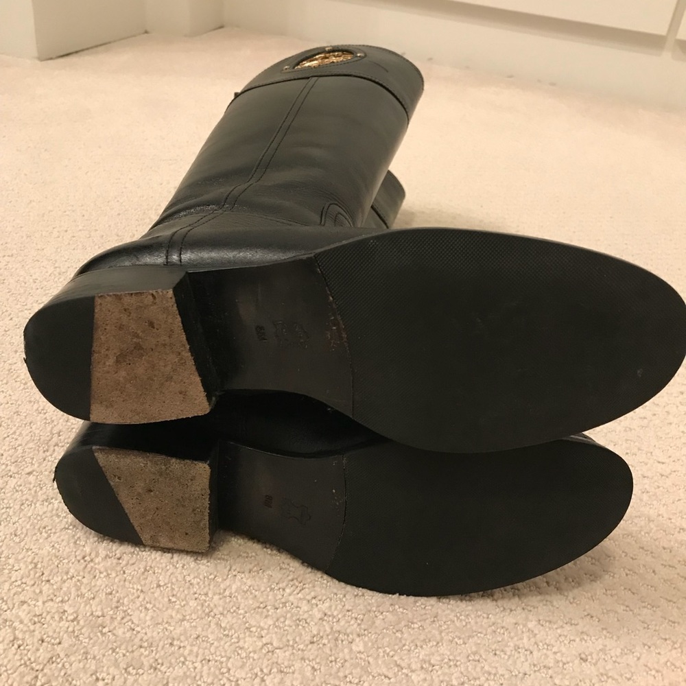 Tory Burch Black Riding Boots Size 8